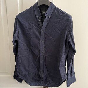 Rag and Bone Navy Cord LS Shirt -- Medium